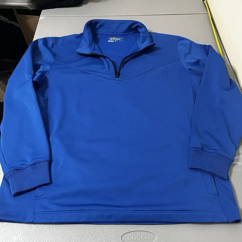 Nike Golf Tour Performance Therma-fit Blue XL 1/4 Zip Pullover.